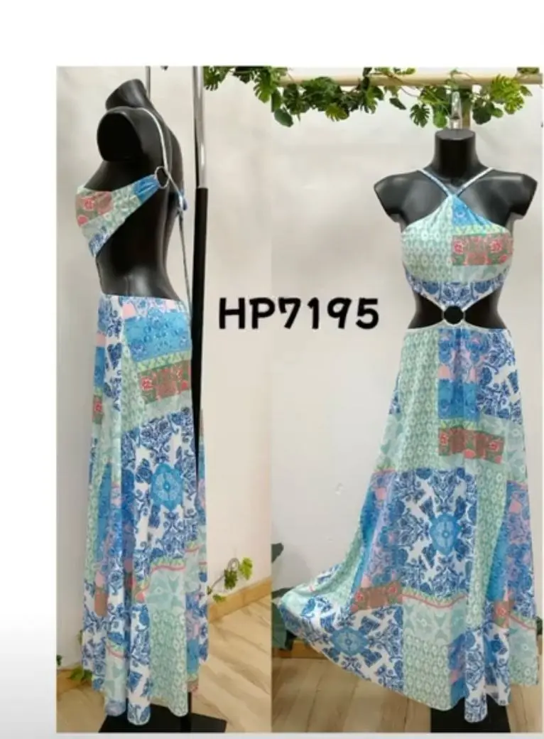 Langes Boho-Spitzen-Sommerkleid für Damen mit kurzen Ärmeln (Einheitsgröße S/M) ITALIAN FASHION IMPGM239293