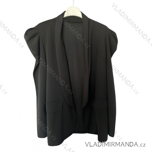 Ärmellose Jacke mit langen Ärmeln (uni sl) ITALIAN FASHION IMC19025 S / M schwarz