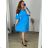 Sommerkleid Carmen aus Musselin für Damen (Einheitsgröße S/M) ITALIAN FASHION IMWE231506 -   blau -   56/58