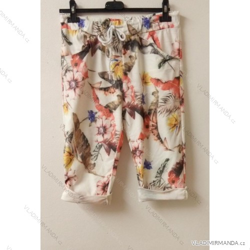 Shorts Sommer Frauen Blumen (uni s / m) ITALIENISCHER MODUS IM521JUNGLE S / M weiß