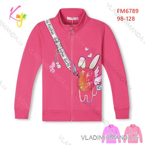 Sweatshirt mit Reißverschluss für Kindermädchen (98-128) KUGO WM0869