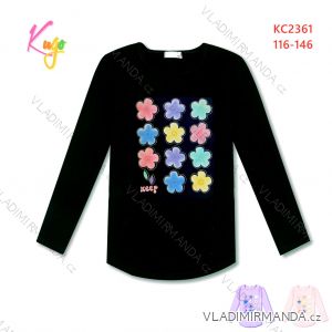 T-Shirt Langarm mit Pailletten Kinder Jugendliche Mädchen (116-146) KUGO B3258