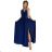 362-9 JUSTINE Langes Kleid mit Ausschnitt und Bindeband hinten - marineblau mit Glitzer