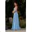 Trägerloses Partykleid aus Tüll für Damen (S/M/L ONE SIZE) ITALIAN FASHION IM923001 blaues Azurblau 34