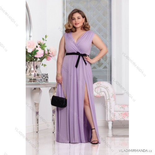 Trägerloses Partykleid aus Tüll für Damen (S/M/L ONE SIZE) ITALIAN FASHION IM923001 hellviolett 36