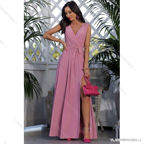 Trägerloses Partykleid aus Tüll für Damen (S/M/L ONE SIZE) ITALIAN FASHION IM923001 Rose alte Rose 44