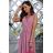 Trägerloses Partykleid aus Tüll für Damen (S/M/L ONE SIZE) ITALIAN FASHION IM923001 Rose alte Rose 44