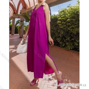 Langes Chiffon-Kurzarmkleid für Damen (S/M ONE SIZE) ITALIAN FASHION IMWGS231048