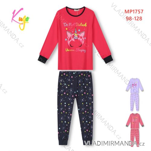 Langer Kinderpyjama für Mädchen (98-128) KUGO MP1759