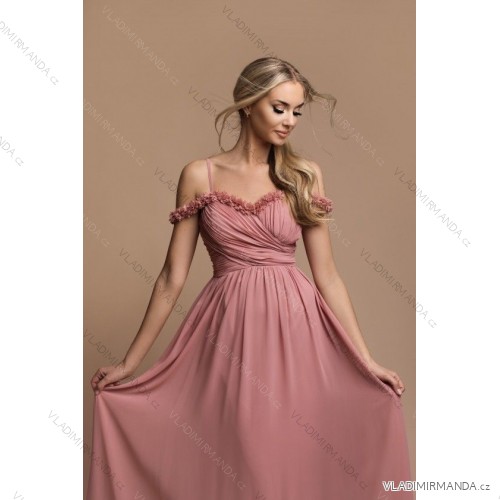 Langes, elegantes, trägerloses Partykleid für Damen (SL) FRENCH FASHION FMPEL23DORIANE -   pink -   S