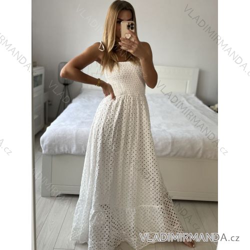 Langes, trägerloses Sommerkleid im Boho-Stil für Damen (Einheitsgröße S/M) ITALIAN FASHION IMPEM2323073