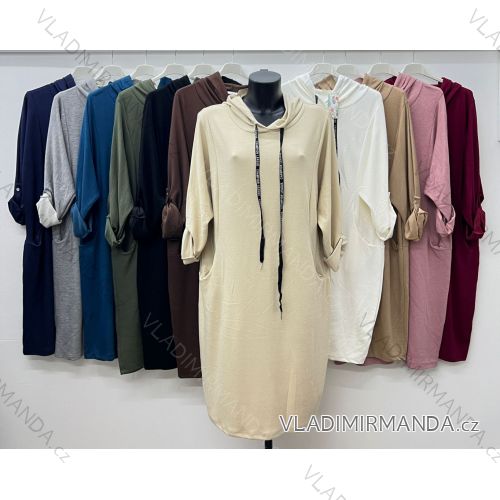 Hoodie Velvet Hooded Long Sleeve Damen Plus Size Dress (L/XL/2XL ONE SIZE) ITALIAN FASHION IM4221269