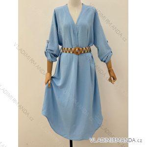 Elegantes langärmliges Kleid mit Gürtel für Damen (Einheitsgröße S/M) ITALIAN FASHION IMM23UN6139