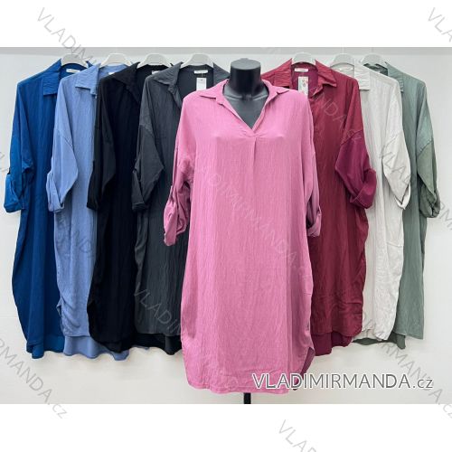 Shirt verlängert 3/4 Langarm Damen (L/XL/2XL ONE SIZE) ITALIAN FASHION IM424GORA