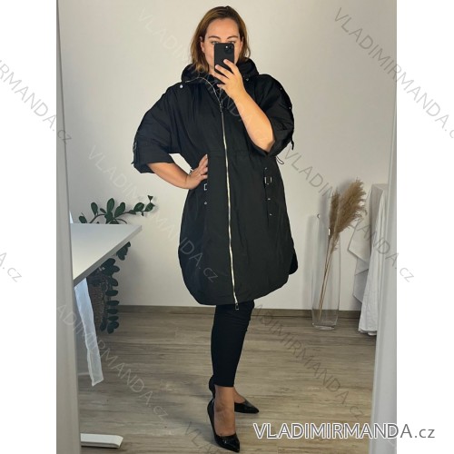 Shirt verlängert 3/4 Langarm Damen (L/XL/2XL ONE SIZE) ITALIAN FASHION IM423025 -   schwarz -   M