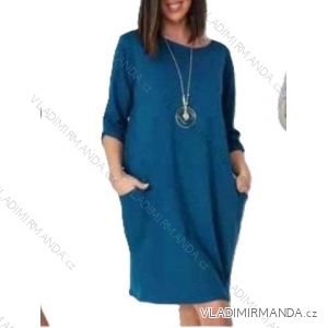 Kurzarm Kleid klassisch mit Taschen (uni s-l) ITALIAN FASHION IM120003