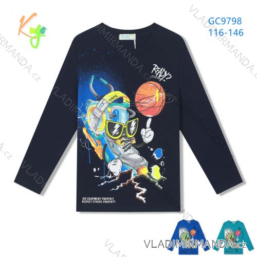 T-Shirt Langarm mit Pailletten Kinder Jugendliche Mädchen (116-146) KUGO B3258