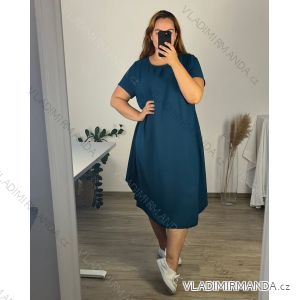 Šaty košilové oversize krátký rukáv dámské (M/L//XL ONE SIZE) ITALSKÁ MÓDA IM422525