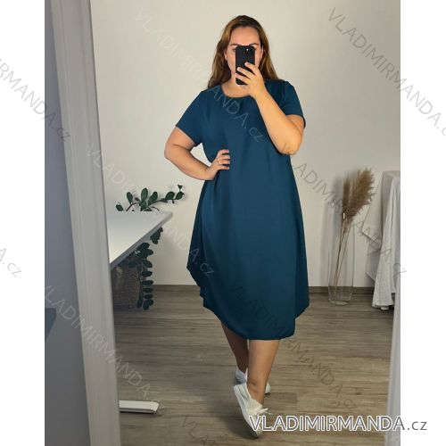 Šaty košilové oversize krátký rukáv dámské (M/L//XL ONE SIZE) ITALSKÁ MÓDA IM422525