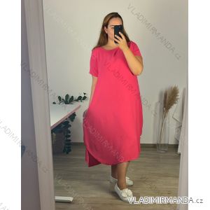 Šaty košilové oversize krátký rukáv dámské (M/L//XL ONE SIZE) ITALSKÁ MÓDA IM422525