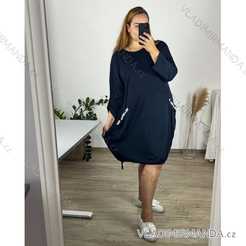 Tunika / Bluse Langarm Damen Oversized (3XL / 4XL ONE SIZE) ITALIAN FASHION IMWQ2191650 56/58 dunkelblau