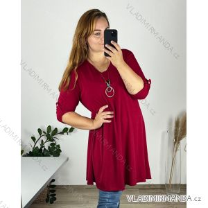 Tunika dlouhý rukáv dámská nadrozměr (3XL/4XL ONE SIZE) ITALSKÁ MÓDA IMWQ23126