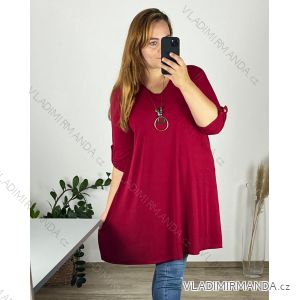 Tunika dlouhý rukáv dámská nadrozměr (3XL/4XL ONE SIZE) ITALSKÁ MÓDA IMWQ23126