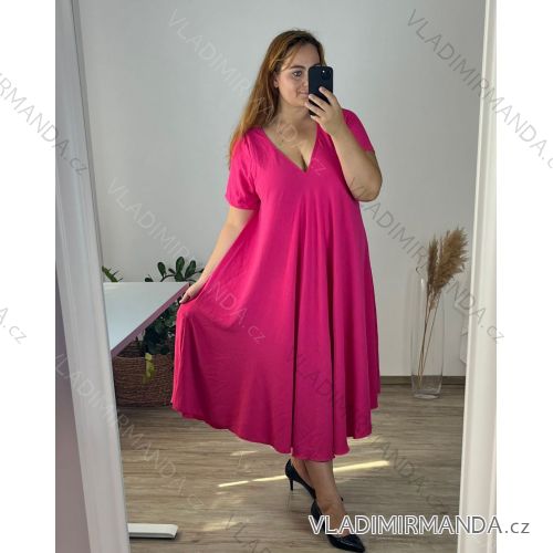 Damen-Sommerkleid in Übergröße mit kurzen Ärmeln (54/56/58 Einheitsgröße) ITALIAN FASHION IM424357