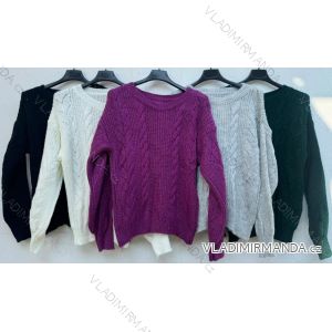 Damen-Kurzstrick-Langarmpullover in Übergröße (46/48 EINHEITSGRÖSSE) ITALIAN FASHION IMD24311