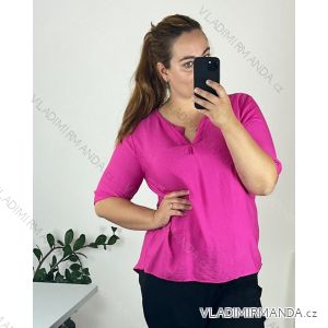 Tunika verlängertes Kleid Mini Kurzarm Damen OVERSIZE (UNI M / 2XL) ITALIENISCHE MODE IM720052