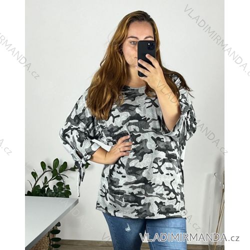 Tunika dlouhý rukáv dámská nadrozměr (3XL/4XL ONE SIZE) ITALSKÁ MÓDA IMWQ23126