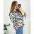 Tunika dlouhý rukáv dámská nadrozměr (3XL/4XL ONE SIZE) ITALSKÁ MÓDA IMWQ23126 56/58 grau