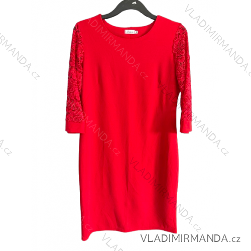 Kurzarmkleid für Damen in Übergröße (L-3XL) POLISH FASHION PMF20013 48 rot