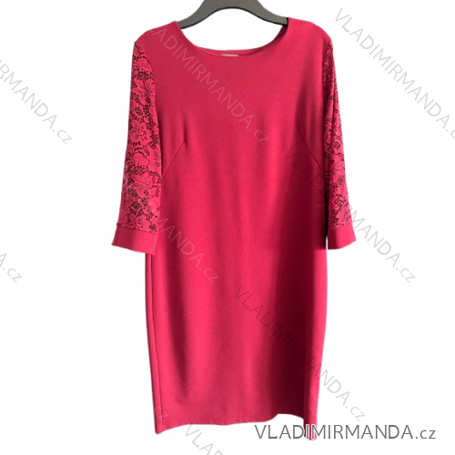 Kurzarmkleid für Damen in Übergröße (L-3XL) POLISH FASHION PMF20013 50 Wein