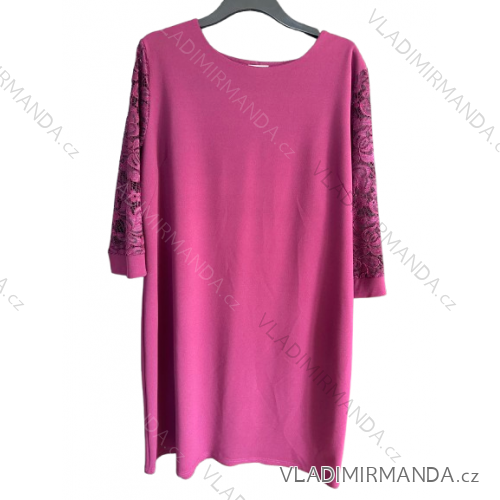 Kurzarmkleid für Damen in Übergröße (L-3XL) POLISH FASHION PMF20013 54 lila