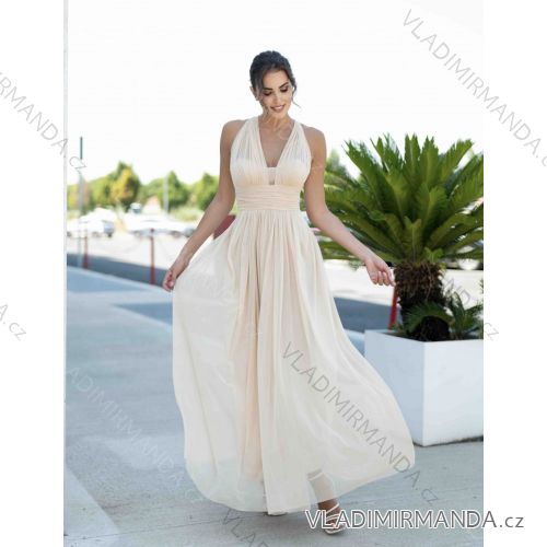 Ärmelloses langes Partykleid für Damen (S/M EINHEITSGRÖSSE) ITALIAN FASHION IMHMS23102