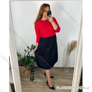 Freizeitkleid Baumwolle 3/4-Ärmel Damen Übergröße (40-50) POLISH FASHION PMF24MARGARITAMIX/DUR