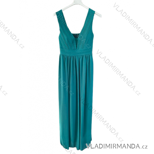 Langes trägerloses Pailletten-Partykleid für Damen (Einheitsgröße S/M) ITALIAN FASHION IMPSH233348 44/46 dunkler Smaragd