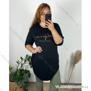 Šaty oversize krátký rukáv dámské nadrozměr (4XL/5XL ONE SIZE) ITALSKÁ MÓDA IM422026