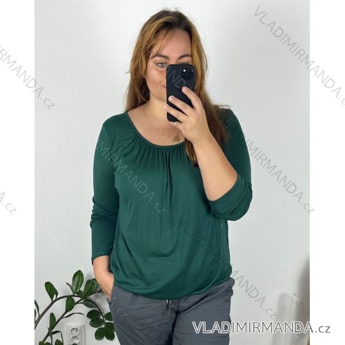 Šaty oversize krátký rukáv dámské nadrozměr (4XL/5XL ONE SIZE) ITALSKÁ MÓDA IM422026 52/54 Smaragdgrün