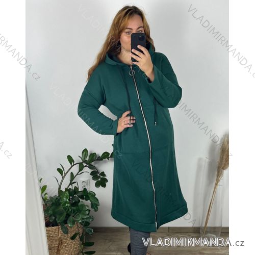 Strickjacke / Hoodie Baumwolle Damen (Uni M / XL) Italienische Mode IM420360