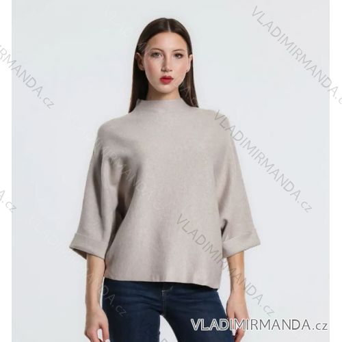 Übergroßer Langarm-Strickpullover für Damen (S/M EINHEITSGRÖSSE) ITALIAN FASHION IMPSH23996