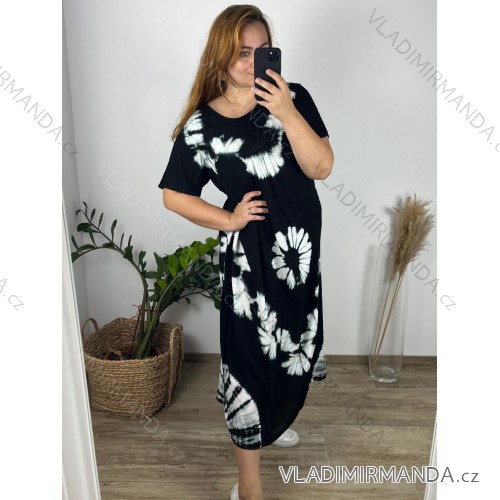 Lässiges Kurzarmkleid für Damen in Übergröße (48/52 EINHEITSGRÖSSE) ITALIAN FASHION HAG24Y76 -   schwarz -   M / L