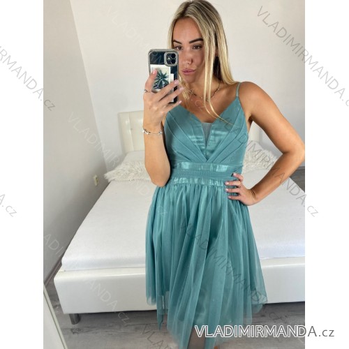 Trägerloses Partykleid für Damen aus Tüll (XS/S/M/L EINHEITSGRÖSSE) ITALIAN FASHION IMC23498