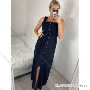 Langes Sommer-Rüschenkleid für Damen mit Trägern (S/M EINHEITSGRÖSSE) ITALIAN FASHION IMD22478/DUR