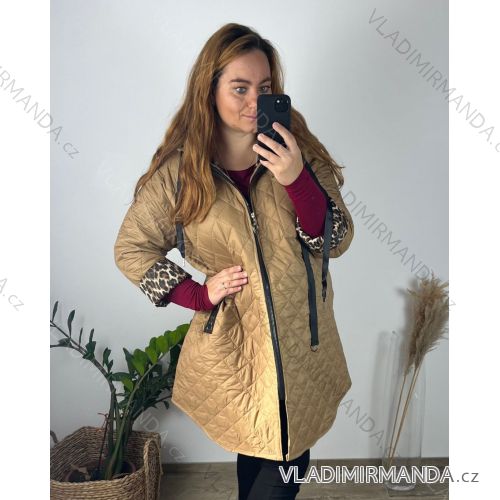 Ärmellose Jacke mit langen Ärmeln (uni sl) ITALIENISCHE Mode IMC17326  beige