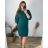 Langarm Kleid mit Kragen Damen (uni xL / 2XL) ITALIENISCHE MODE IM519559-XL2XL