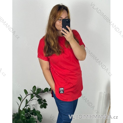 Kurzarm-Tunika für Damen in Übergröße (2XL/3XL/4XL Einheitsgröße) ITALIAN FASHION IMC23NATURA/DR