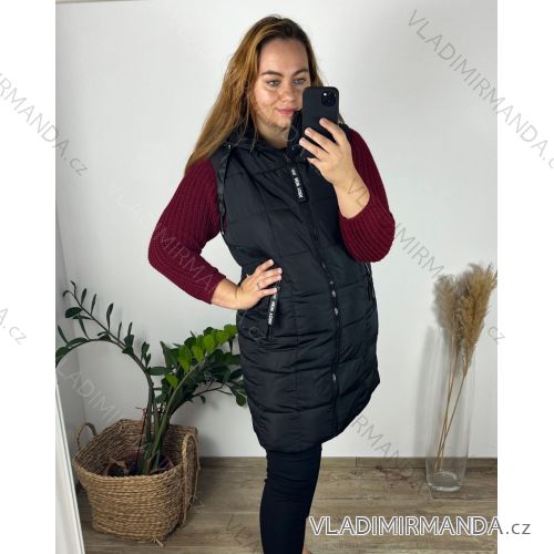 Damen Kapuzenweste (S-2XL) ITALIAN FASHION PIU ANNA PMW222286 5XL schwarz