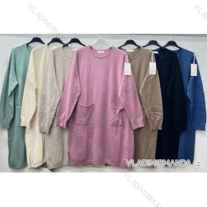 Damen-Sweatshirtkleid in Übergröße mit langen Ärmeln (52/54/56 Einheitsgröße) ITALIAN FASHION IM424631